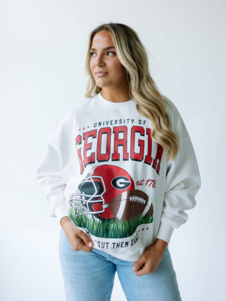 Georgia Malone Multimedia OS Fleece Crew för wholesale av Gameday Social Apparel Co.®