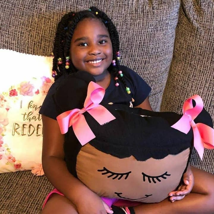 Kimani Kids - Wholesale Pillow/Cushion - Kids & Baby - Afro puff pillow with inside pocket