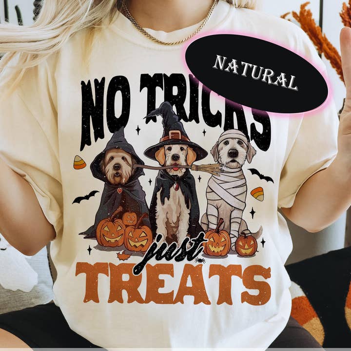 No Tricks Just Treats Shirt, Halloween Dog Sweatshirt for wholesale by NVC Ecommerce LLC
