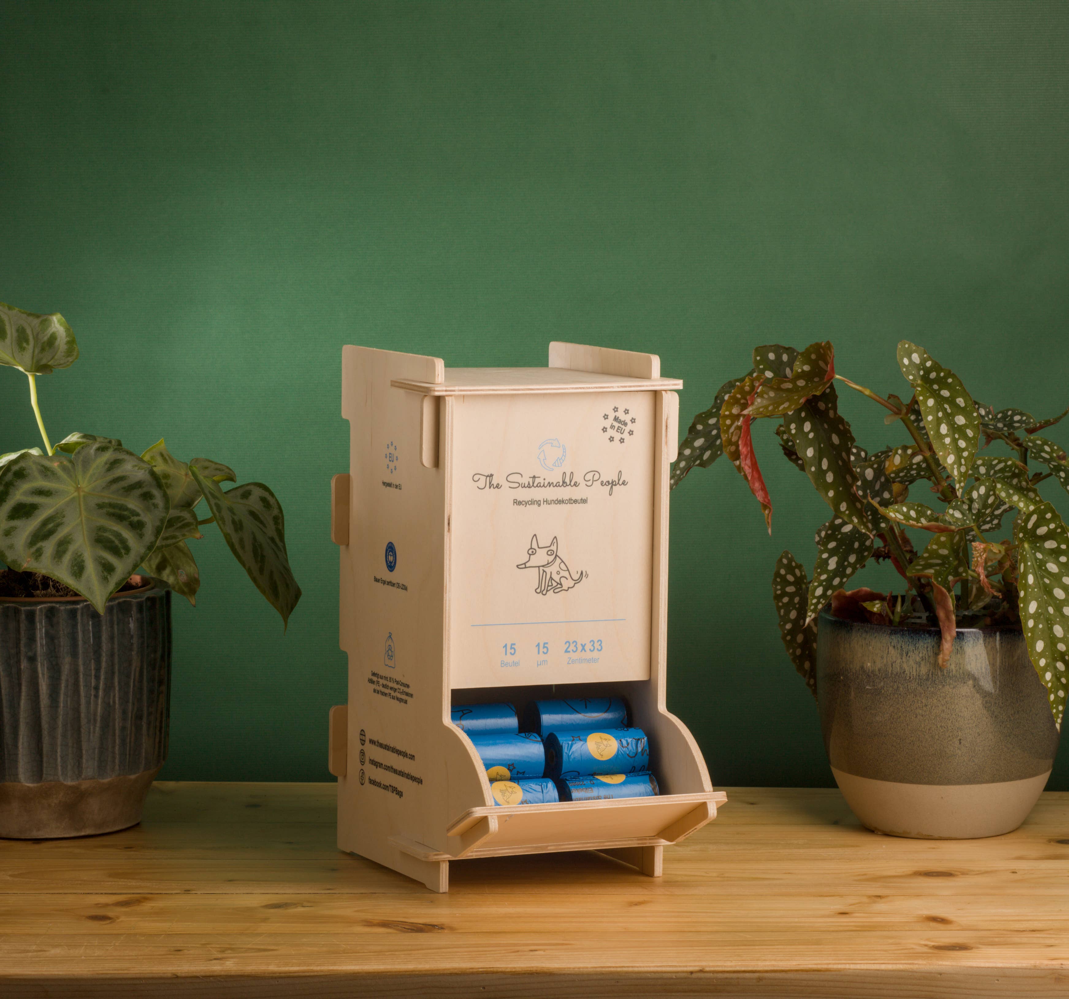 The Sustainable People - Wholesale Pet Poop Bag Dispenser - Product display for recycled dog poop bags2