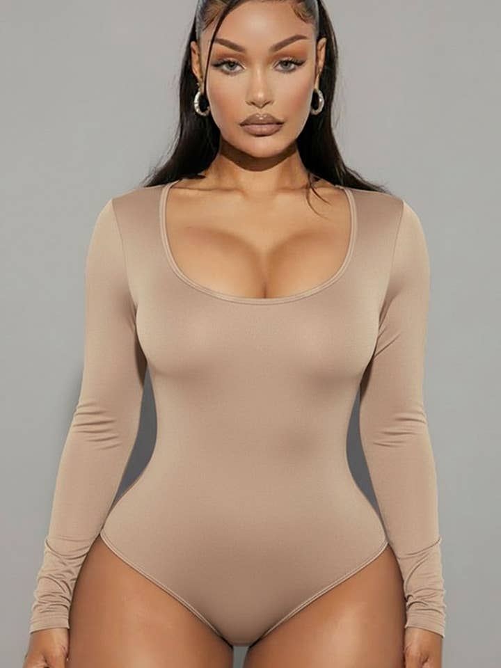 CAPELLA APPAREL - Wholesale Bodysuit - Women's - Scoop Neck Solid Long Sleeve Bodysuit15