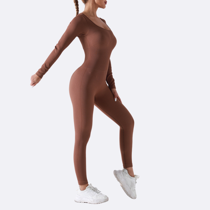 WONDERXFANS – wholesale Unitard – Women′s – Women's Strapped Ribbed Jumpsuit Sports Yoga Bodysuit2