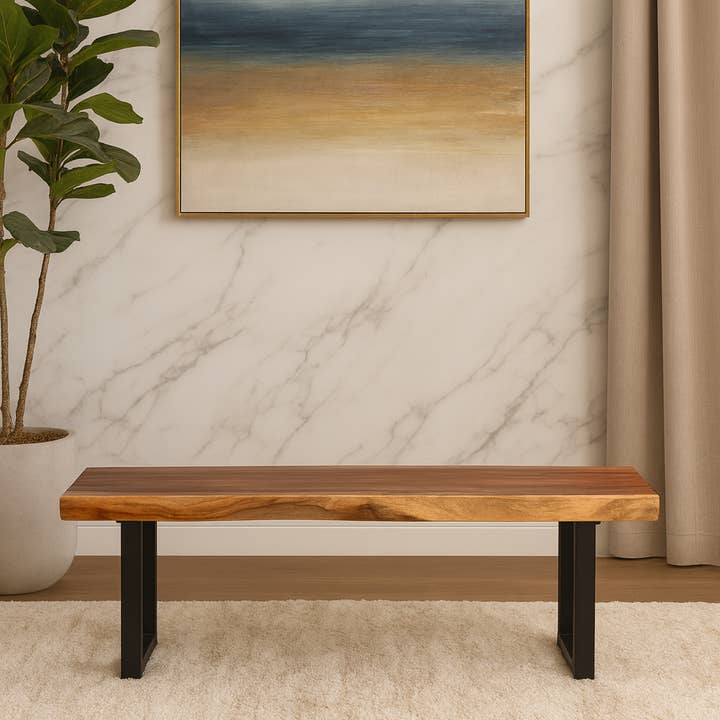 Heft Home - Wholesale Bench - Dining Bench Live Edge – Solid South American Walnut4