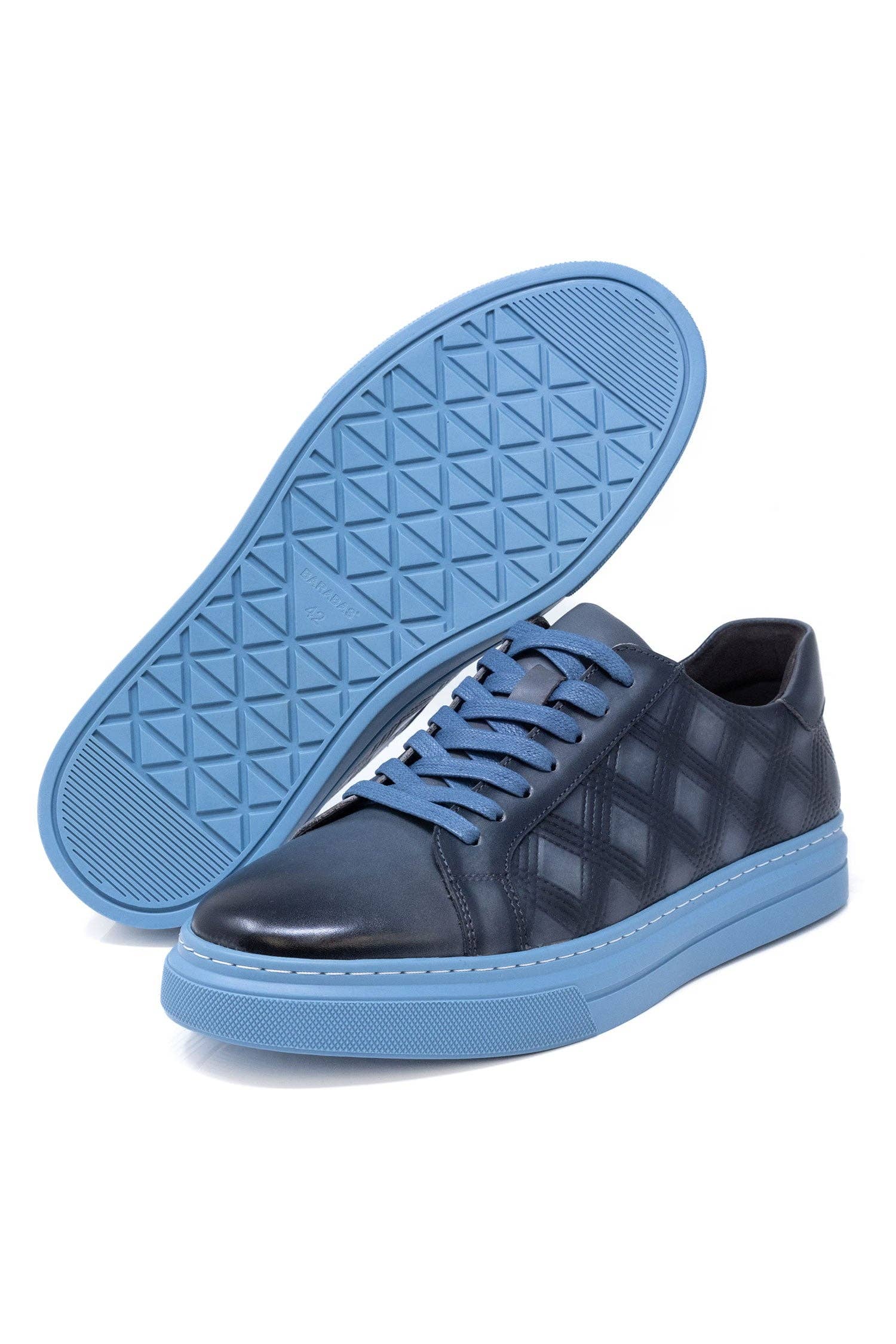 BARABAS - Wholesale Lifestyle Sneakers - Men's - Men's Checkered Lace-up Leather Sneakers 5SH0919