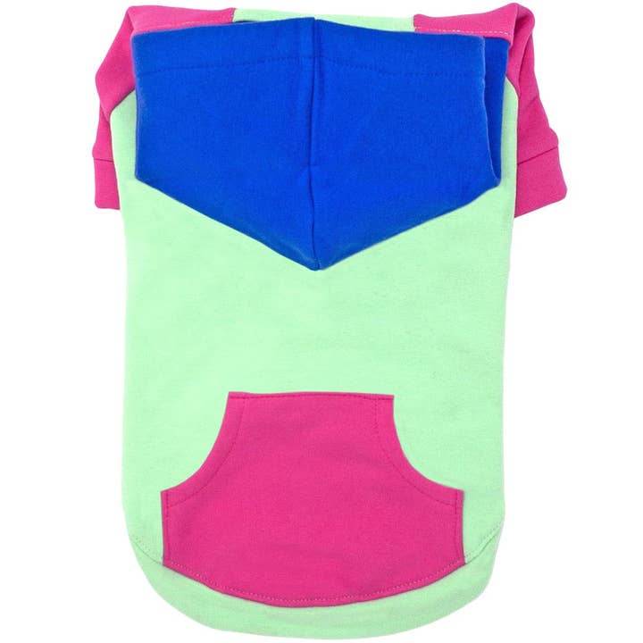 Color-Block Hoodie - Pink on Mint for wholesale by Doggie Design