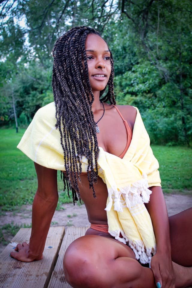 MYRA-Peshtemal - Vente Serviette de plage - Serviette Peshtemal en coton turc 100 % motif paille6