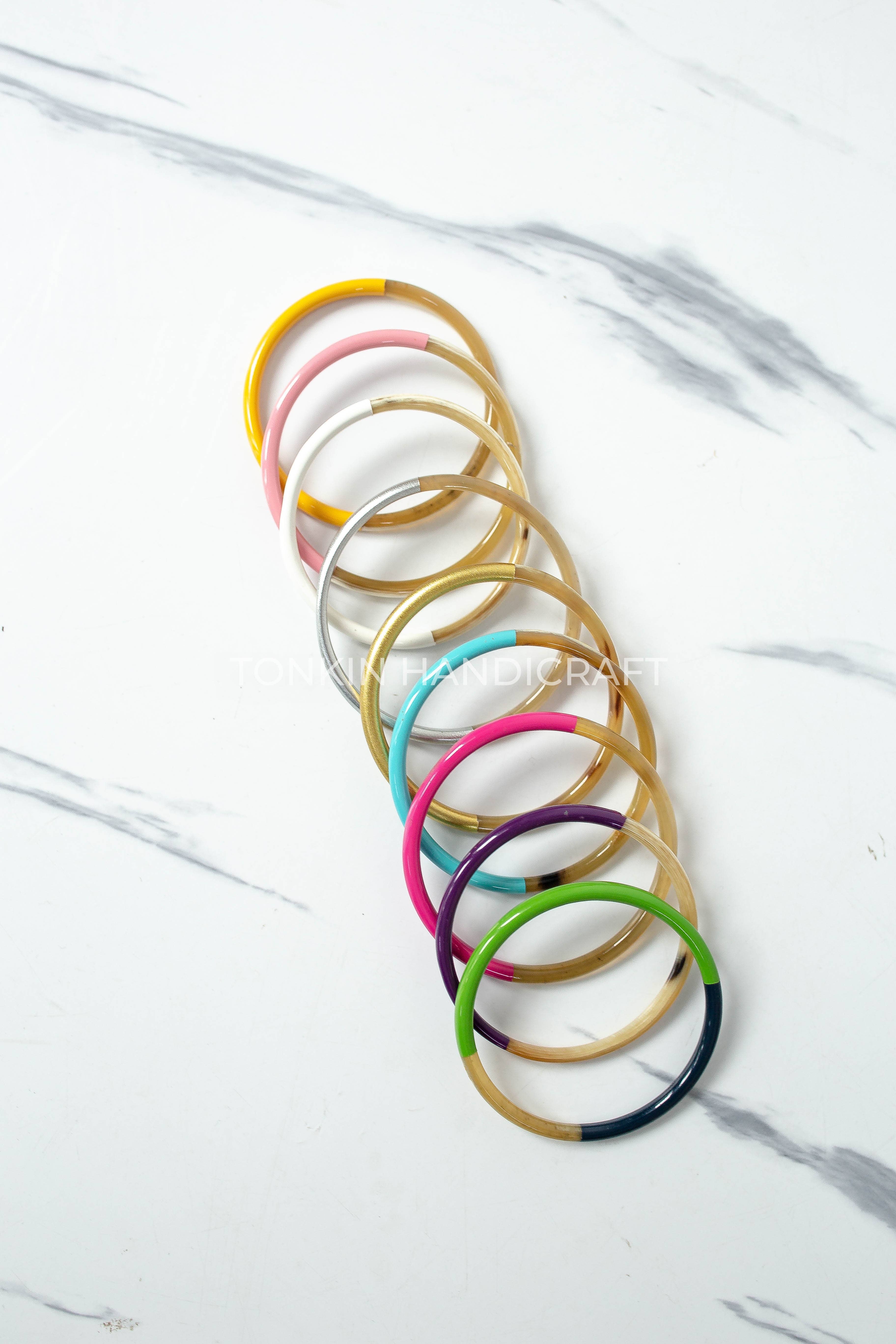 Tonkin Handicraft - Vente Bracelet jonc - Bracelet jonc coloré en corne de buffle9