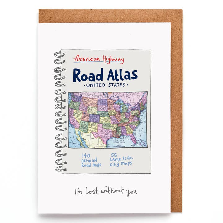 USA Map Love Card | Funny Anniversary Card | Thank You Card for wholesale by You've Got Pen On Your Face