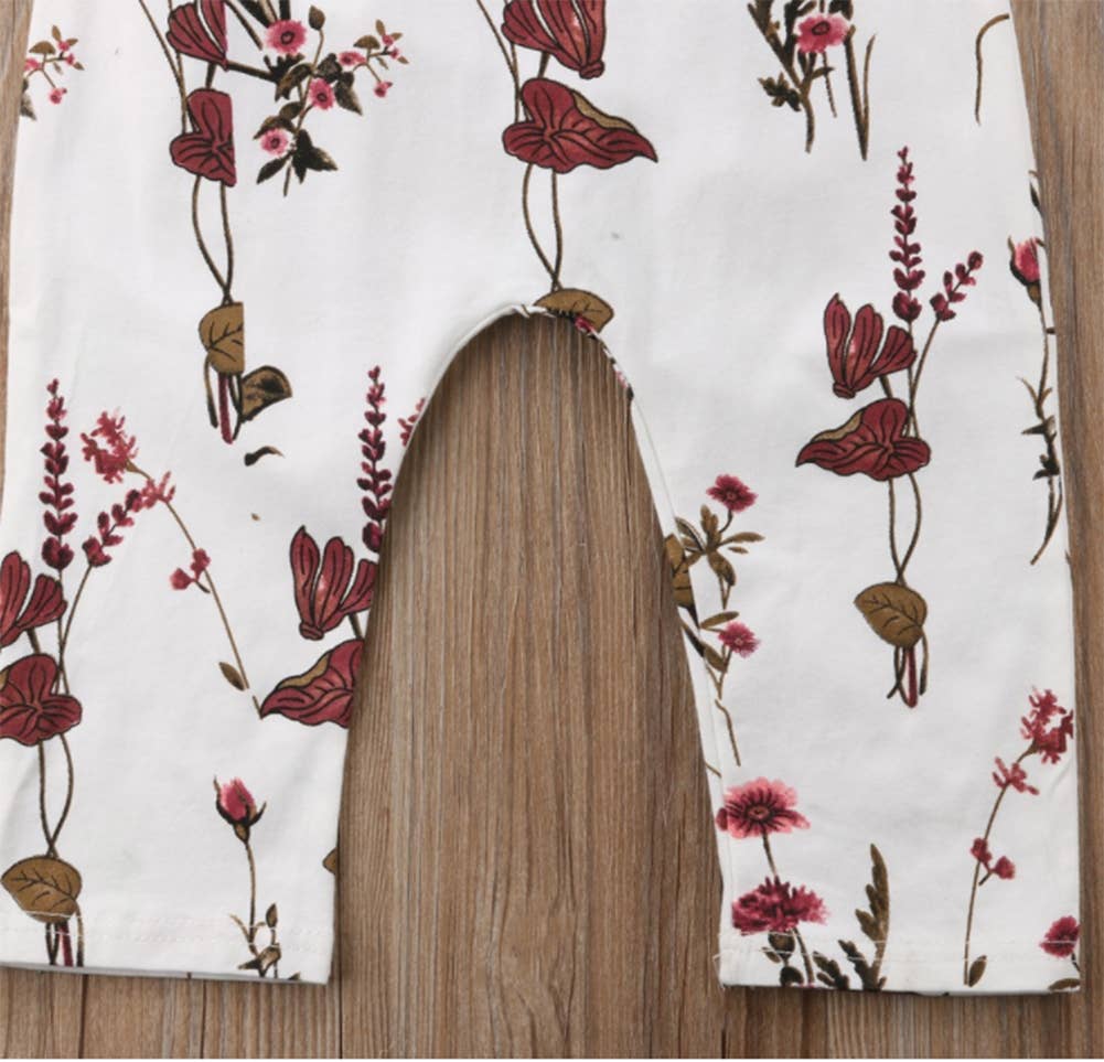 Fennco Styles - Vente Barboteuse – bébé - Combinaison dos nu pour bébé à motif floral et bretelles3