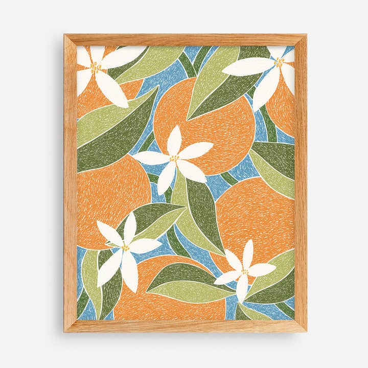 Impression artistique sur les fleurs d'oranger pour la vente par Quiet Lines Design
