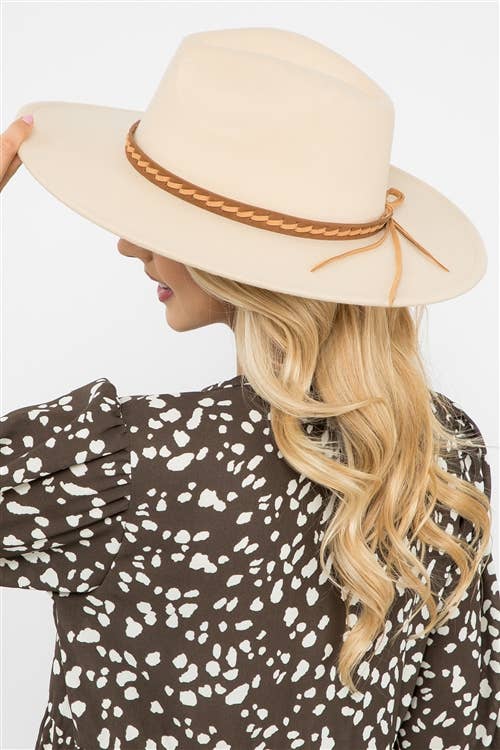 MYS Wholesale Inc - Wholesale Fedora - Women's - Felt Fashion Brim Hat With Leather Braided8