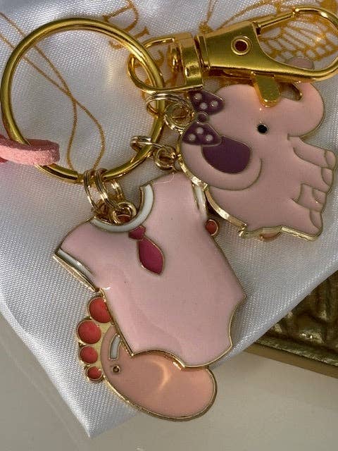 Miss DJ Angel – Engroshandel Nøglering - Børn – Nøglering nyfødt baby, nøglering det er en pige, nøglering barn fødsel, fødselsgave pige, fødselsgave lyserød3