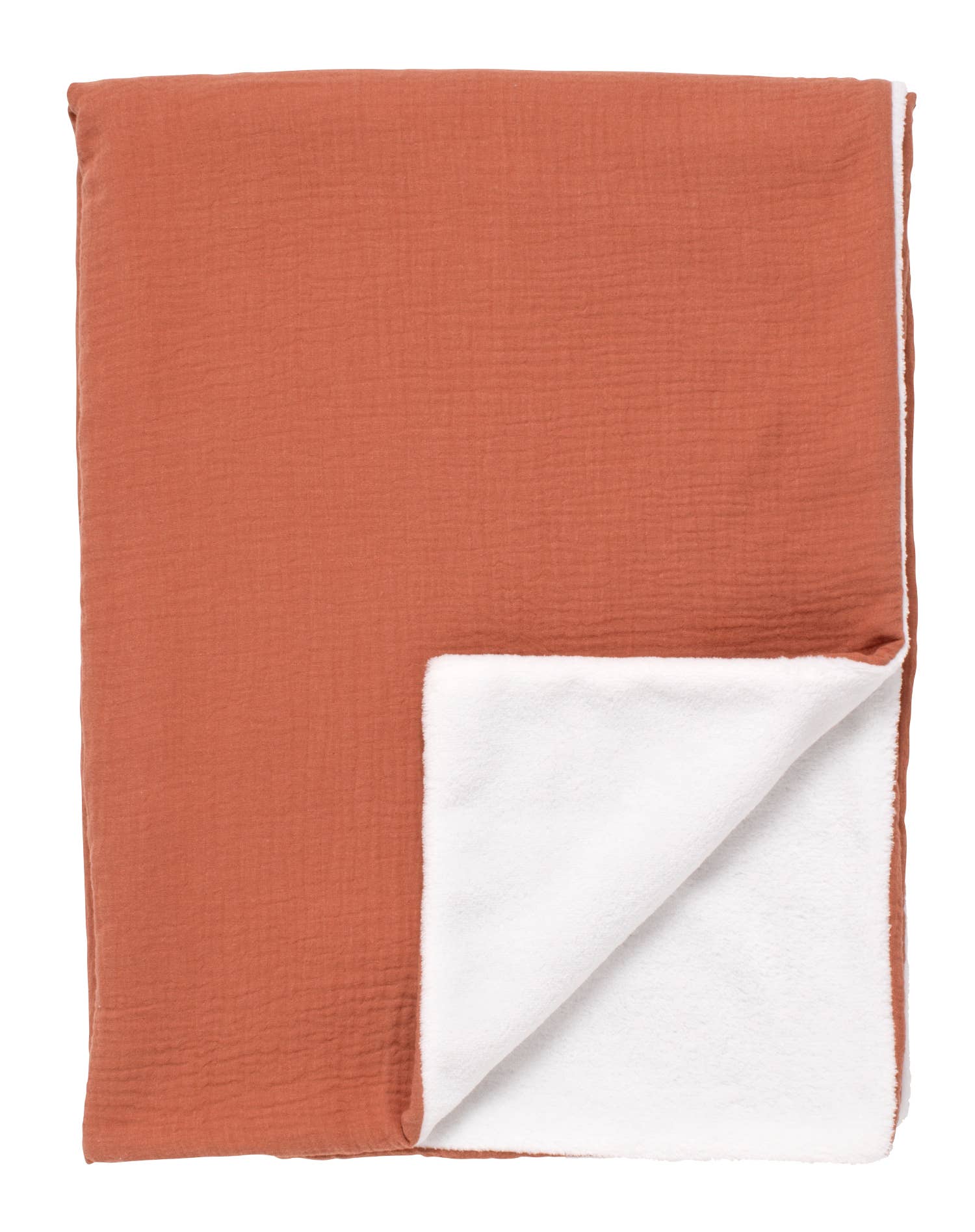 Sauthon - Wholesale Bedding Blanket - Kids & Baby - Cotton gauze and fleece baby blanket - UNI TERRACOTTA1