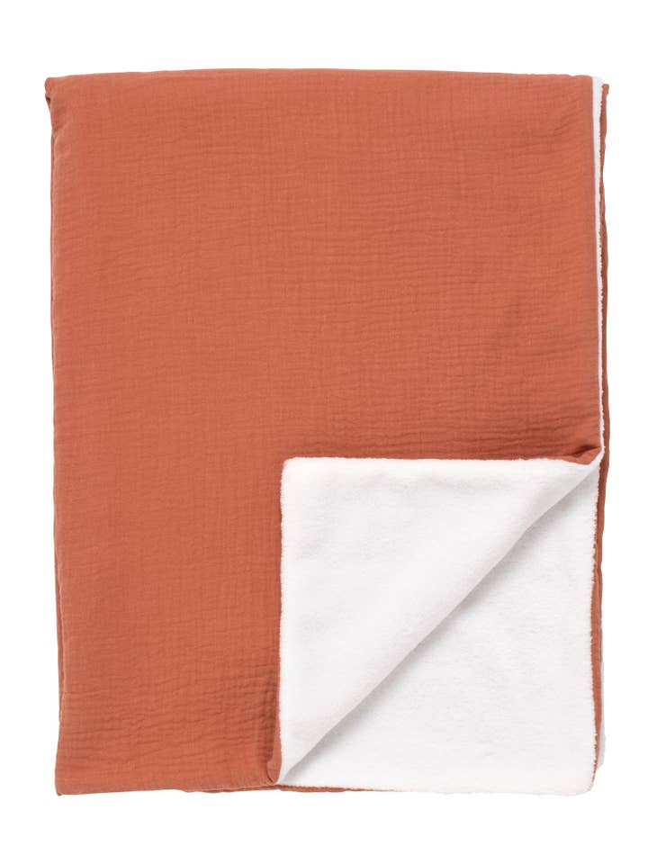 Sauthon - Wholesale Bedding Blanket - Kids & Baby - Cotton gauze and fleece baby blanket - UNI TERRACOTTA1
