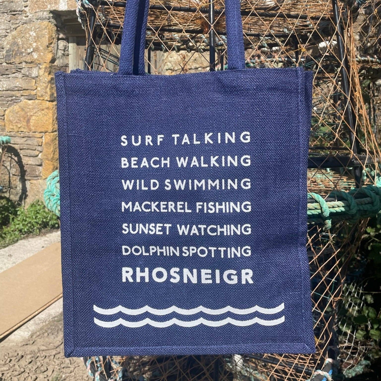 SeaKisses – wholesale Tote bag – Women's – Personalised Jute Bag - Navy FAIRE1