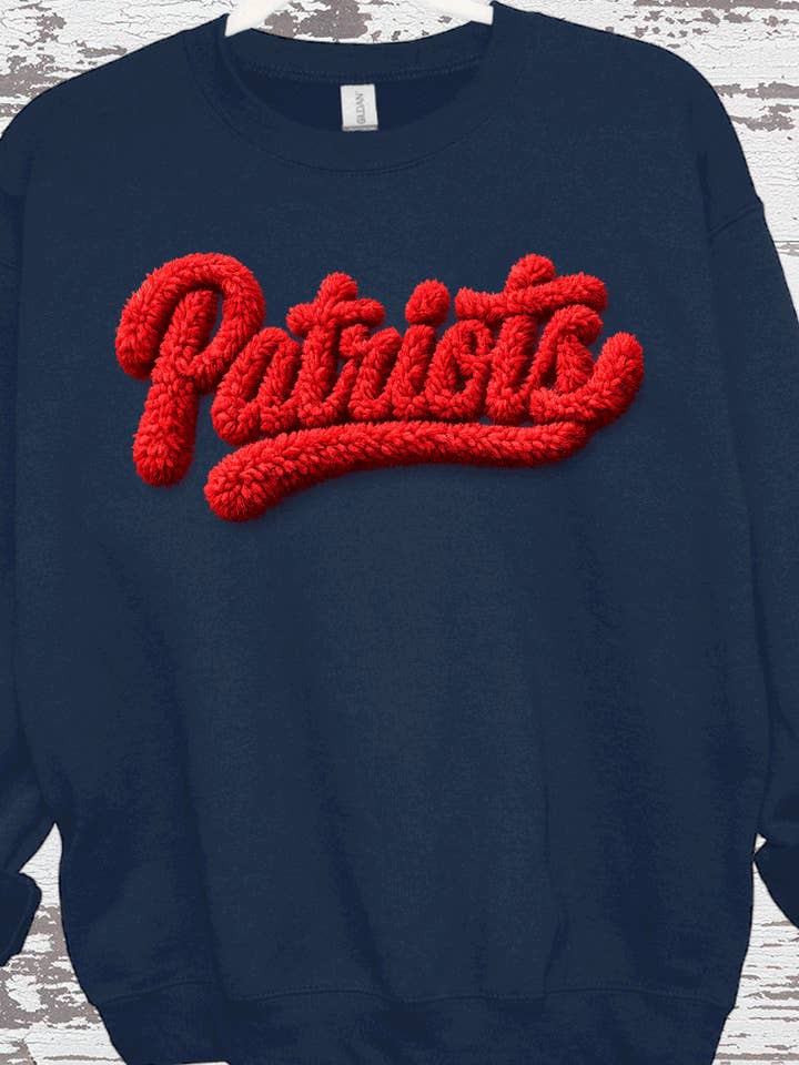 Patriots Faux Yarn New England 3D Embossed Football Gear for wholesale by A Blessed Texas Mess Boutique