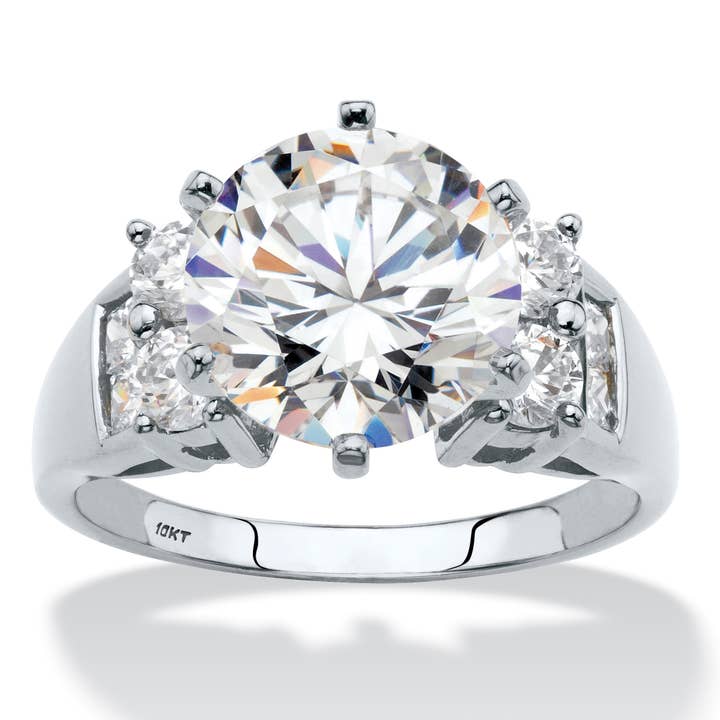 4.66 TCW Cubic Zirconia Engagement Ring in 10k White Gold for wholesale by PalmBeach Jewelry