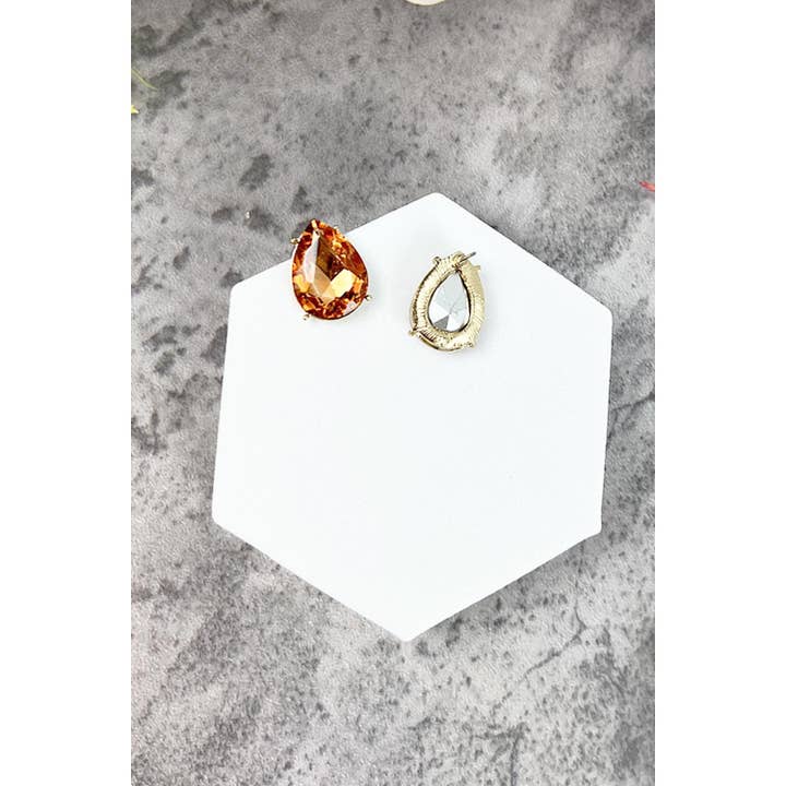 JHP Collection - Wholesale Stud/Post Earrings - TEAR DROP CRYSTAL OVAL STUD EARRING12