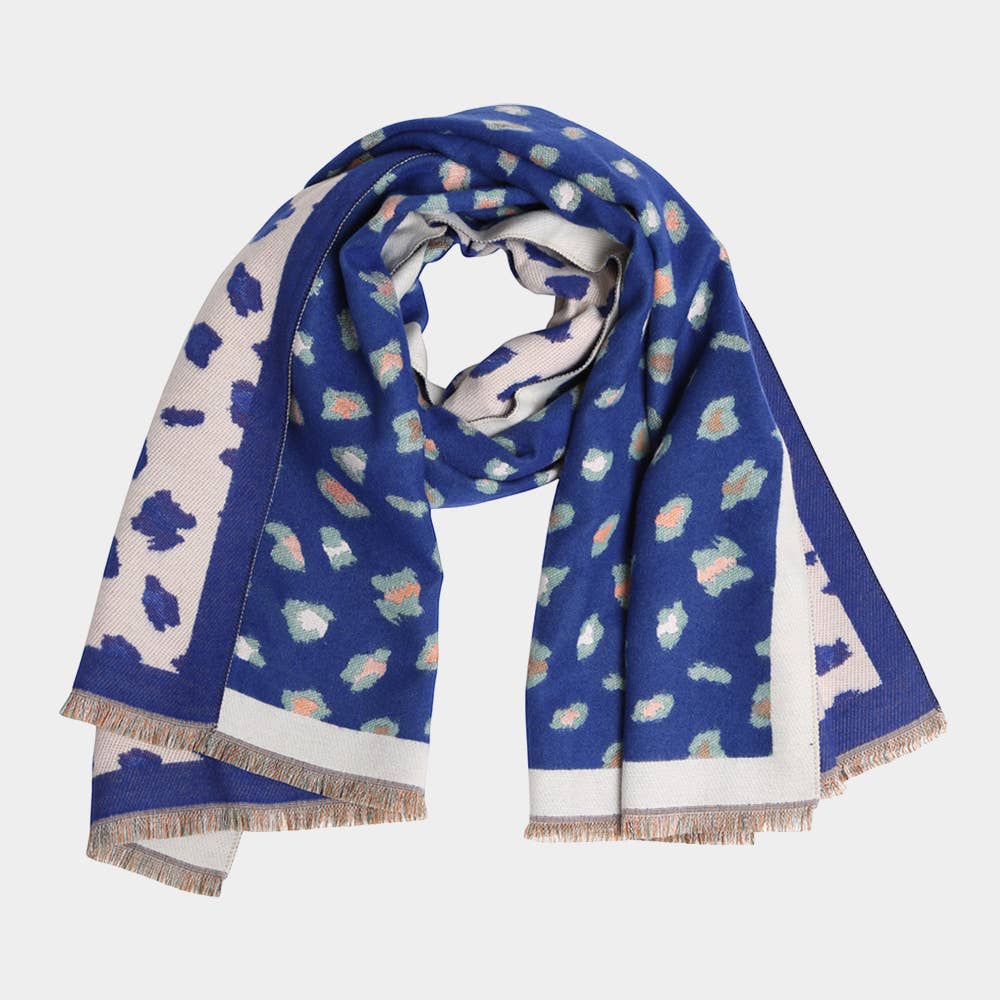 Sensibling Corp. – wholesale Scarf – Women's – Leopard Pattern Fringe Oblong Scarf4