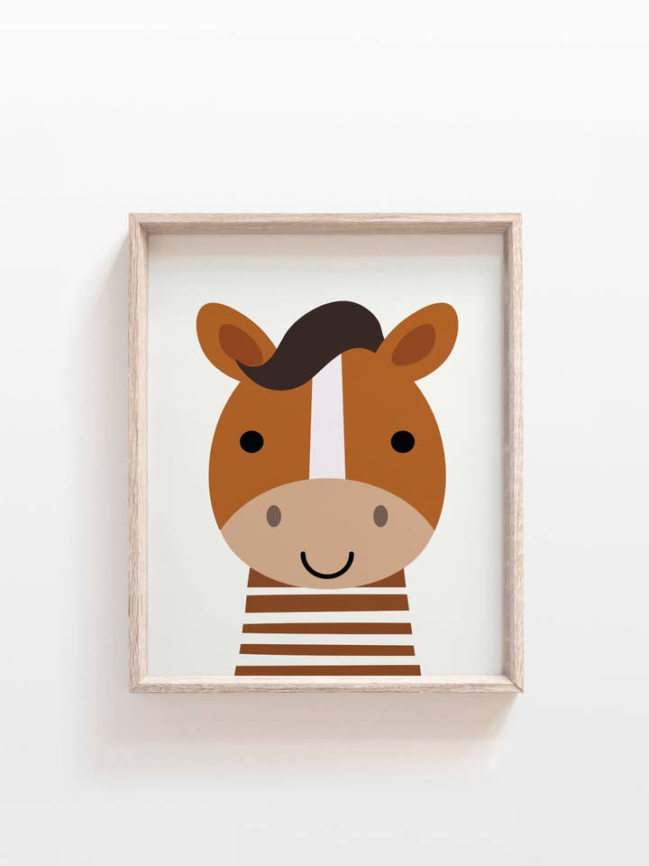 stampa di cavalli, decorazione della fauna selvatica, bambini animali da fattoria, stampa bambino per la vendita all'ingrosso da parte di The Little Wagon