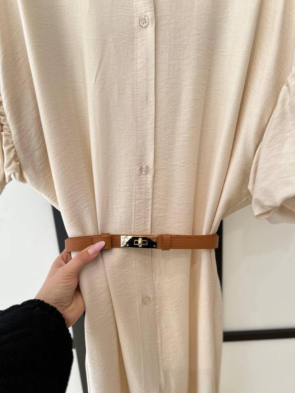 ADORA - Vente Ceinture – femme - Ceinture en cuir véritable avec fermeture dorée3