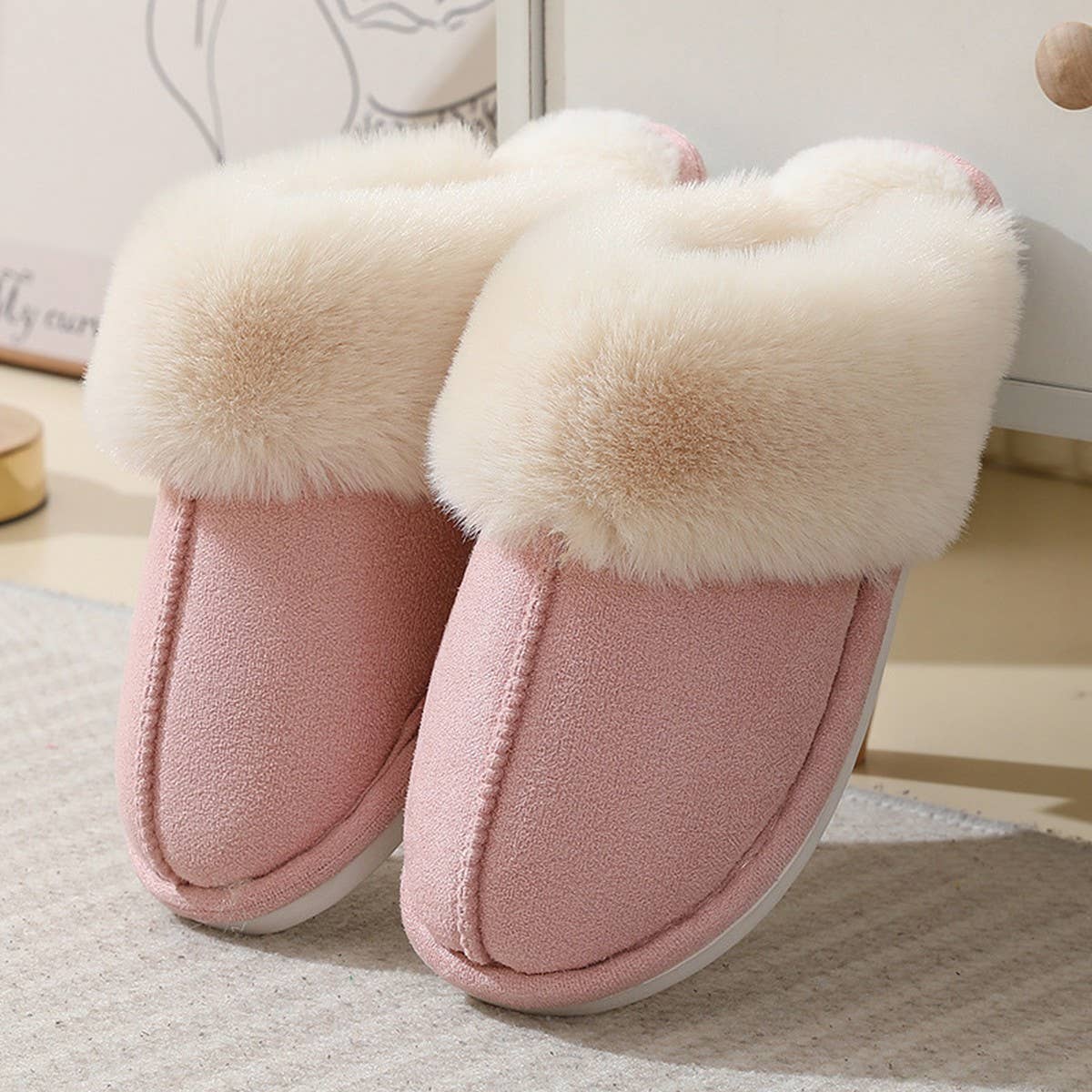 ACCITY - Wholesale Slippers - Women's - Fluffy Cozy Warm Soft House Slippers_CWSHS025313