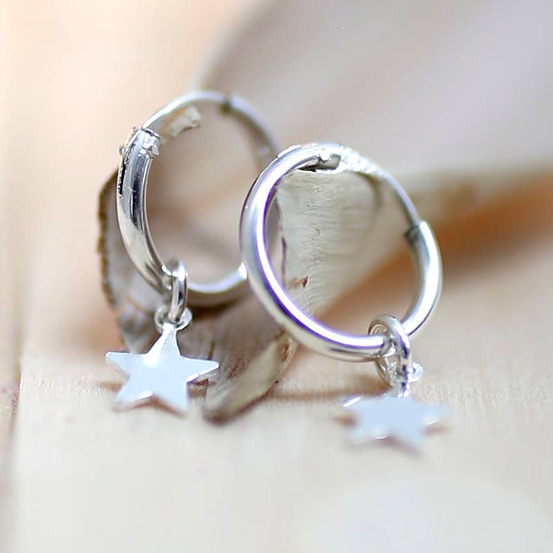 Ethike.eu - Wholesale Hoop Earrings - Silver earring - Hoop with star