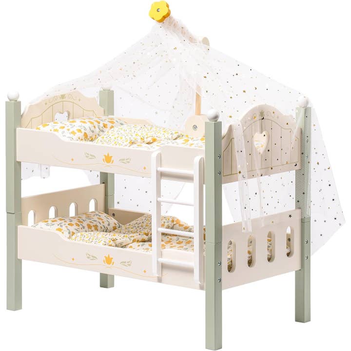 Robud & Mewoofun Official Store - Wholesale Doll Accessory Kit - Kids - Robud Baby Doll Bunk Beds Wooden Doll Cribs Cradle 7