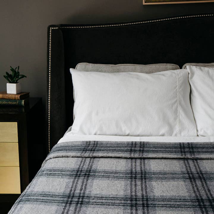 Evangeline Linens - Wholesale Bedding Blanket - Plaid Merino Wool Bed Blankets3