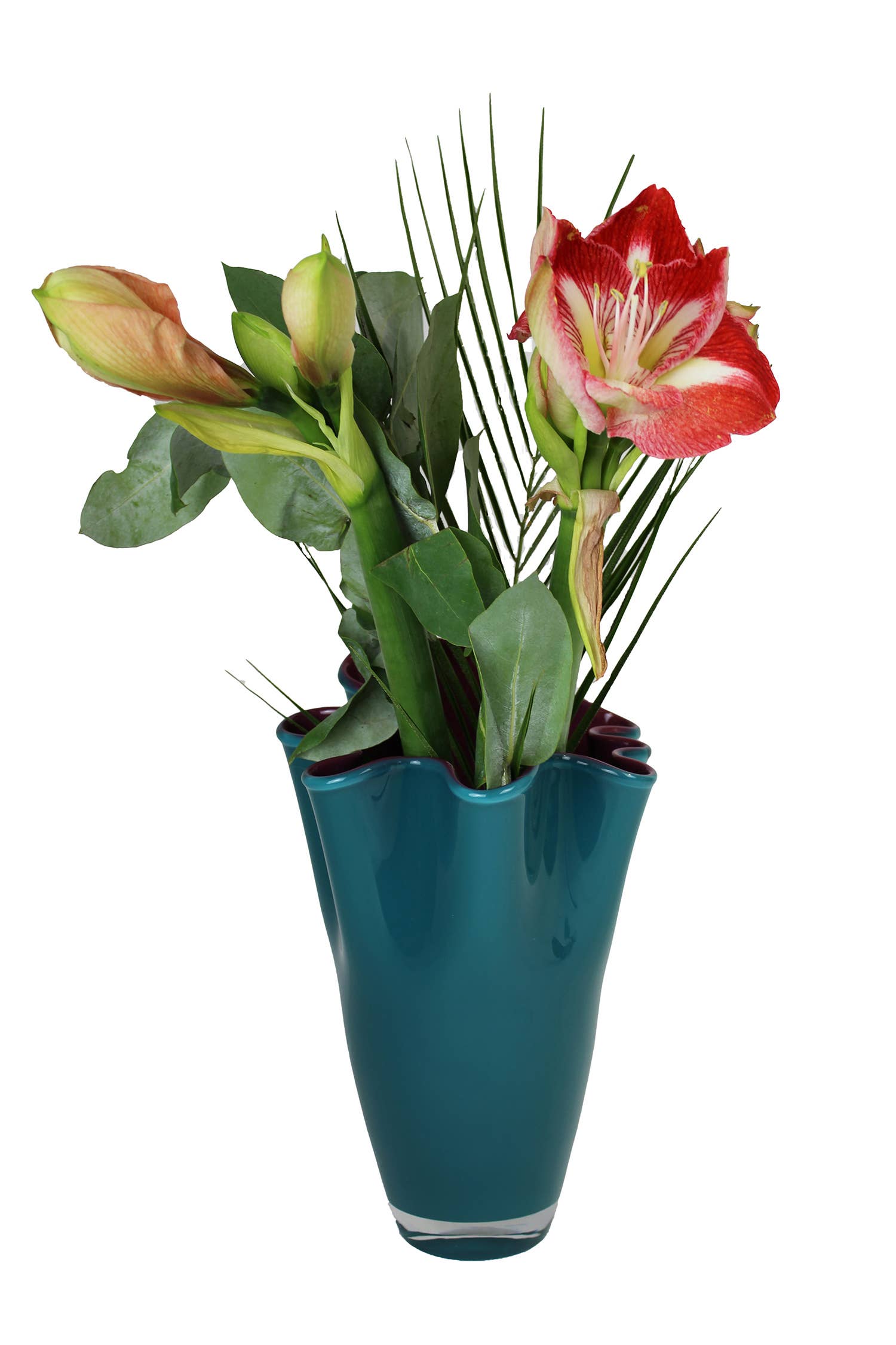 Signature Home Collection GmbH – wholesale Vase – Wavy glass vase two-tone turquoise purple glass vase table vase6