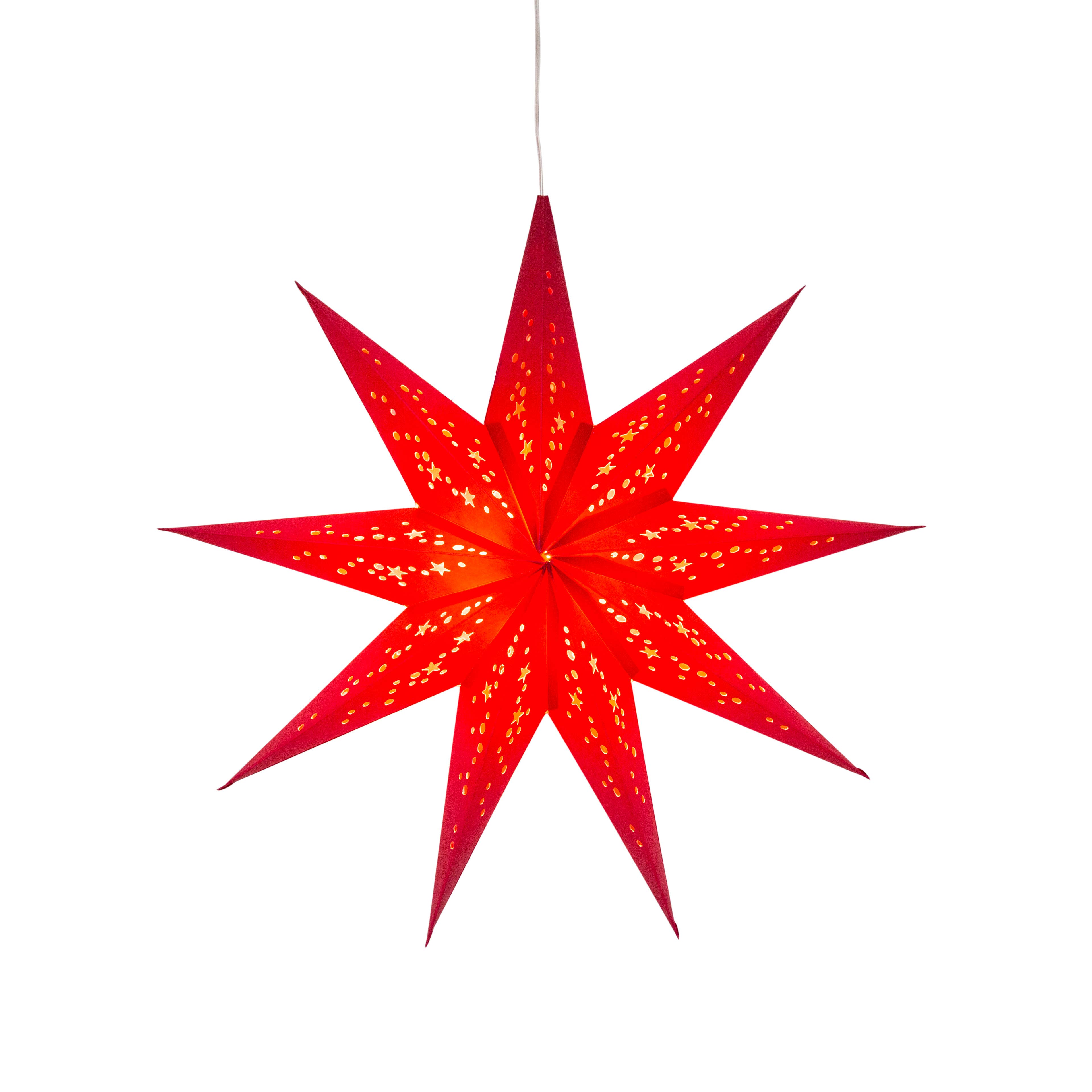 Artschatz LLC - Vendita all'ingrosso Lanterne/lampade di carta - Lanterna Stella di carta rossa Twinkle Star 9 punti 40,6 cm6