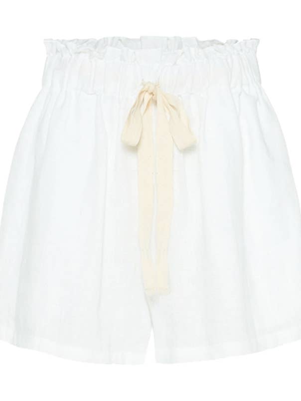 Paper Bag Short in White for wholesale by Bohemian Traders