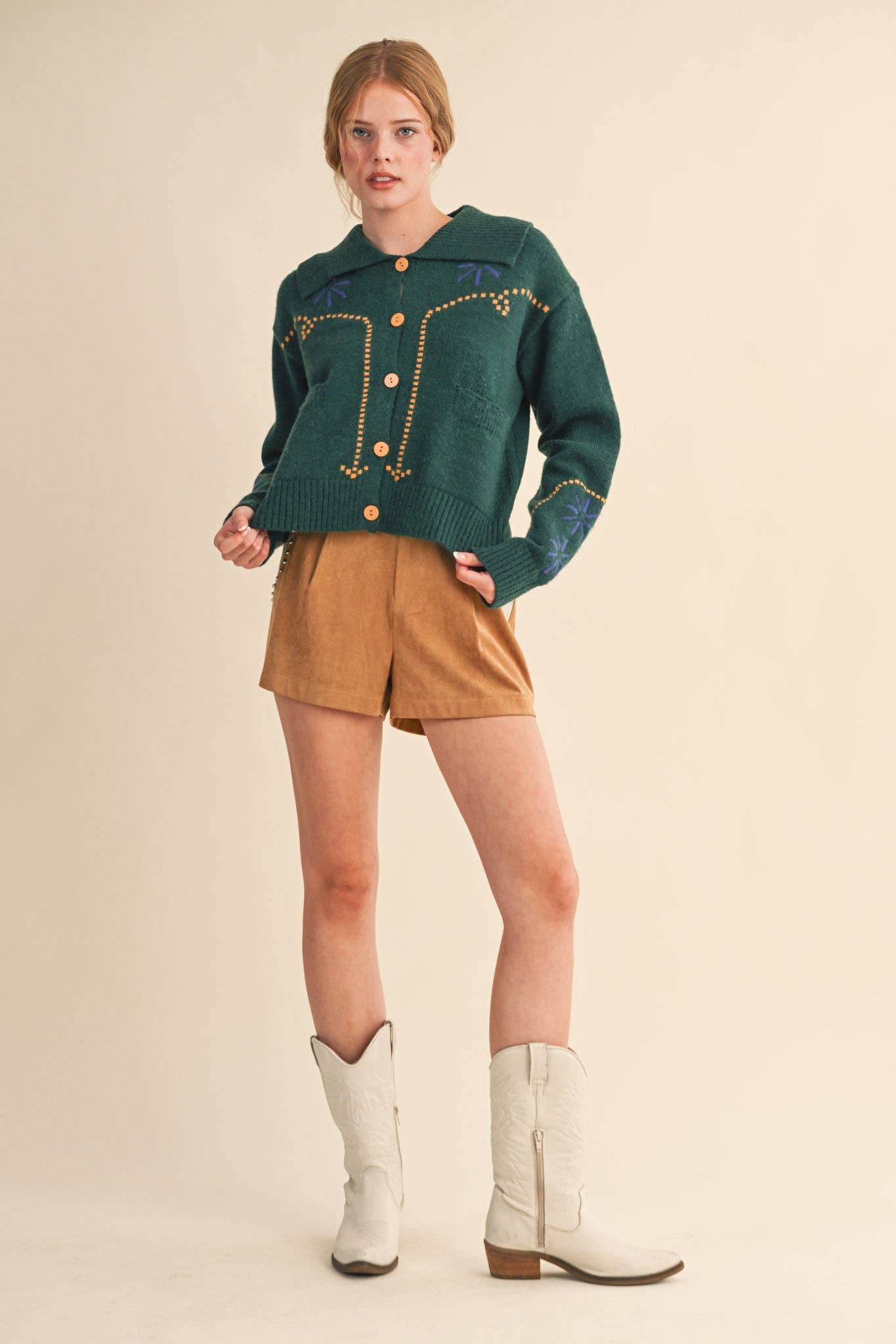 &MERCI - Wholesale Cardigan - Women's - WESTERN DESIGN SWEATER CARDIGAN MSW1121751