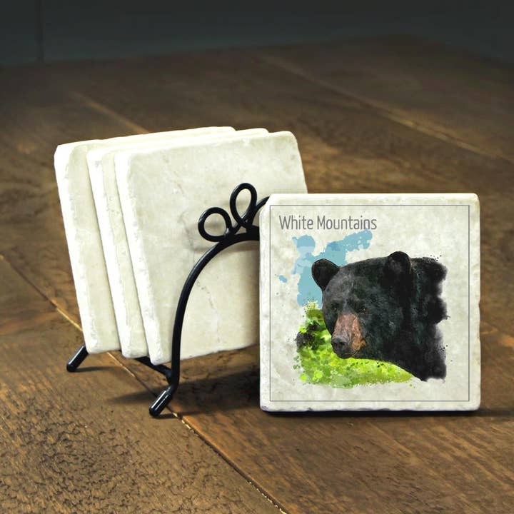 CM3138 (CM632) - Bases para copos em mármore urso preto por atacado de Paint The Town