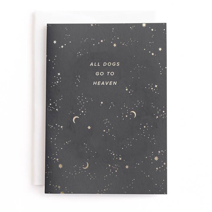 All Dogs Go To Heaven, Loss Of Pet Greeting Card, Foil-Pressed for wholesale by Minted