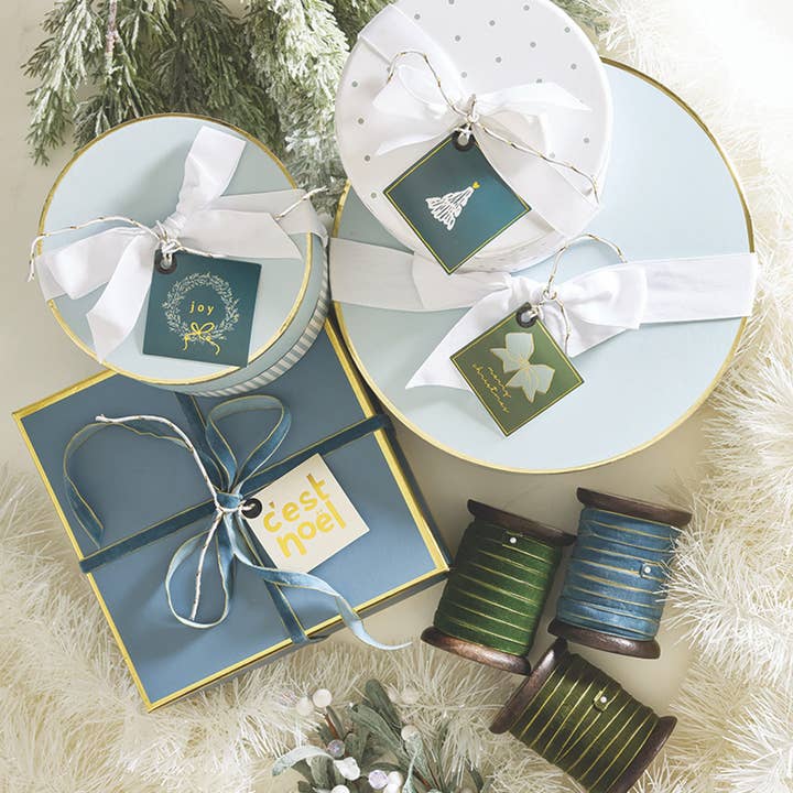 Santa Barbara Design Studio by Creative Brands - Wholesale Ribbon - Gift Wrapping - Gold Edge Velvet Ribbon - Olive Green1