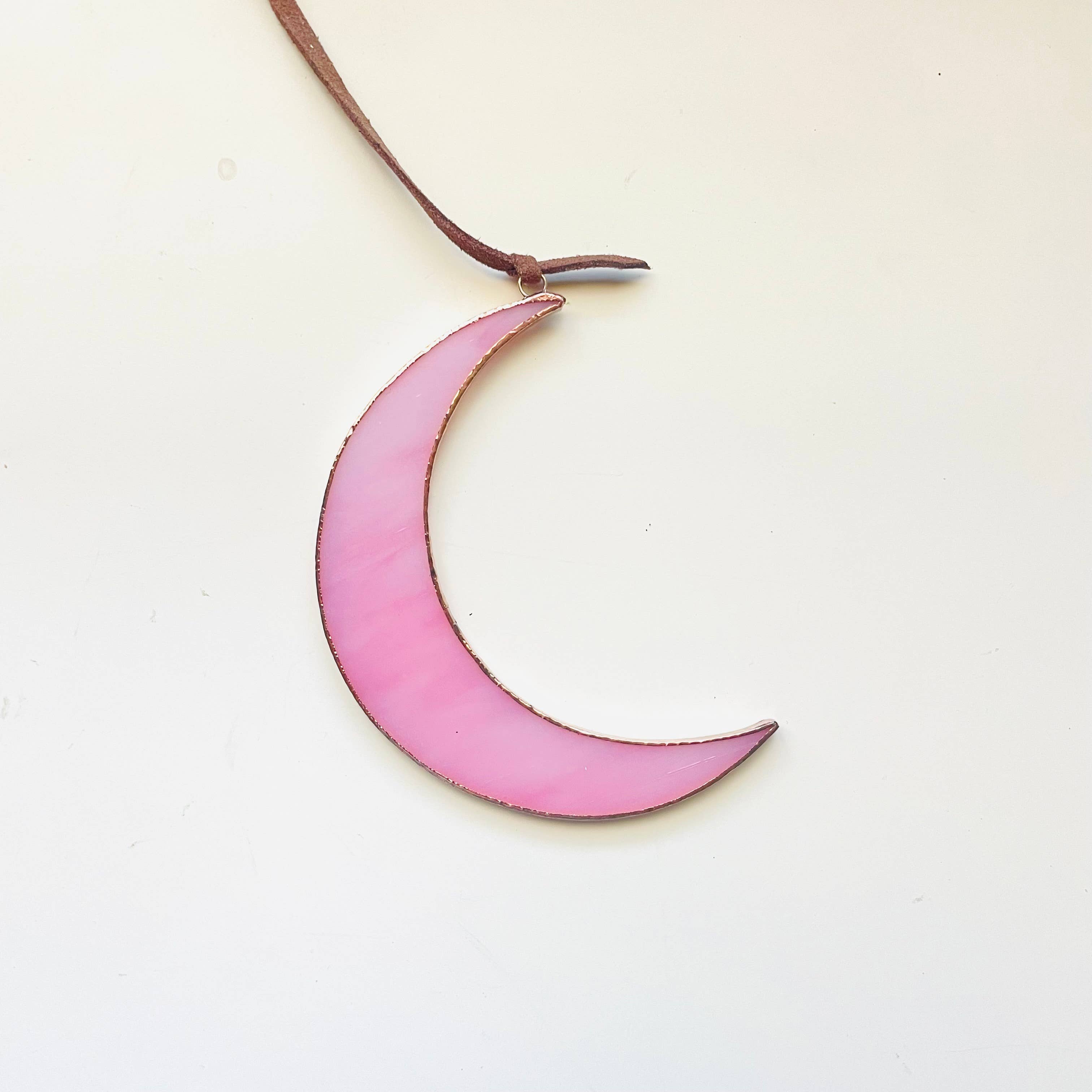 Colin Adrian Glass - Wholesale Suncatcher - Stained Glass Crescent Moon 4"6