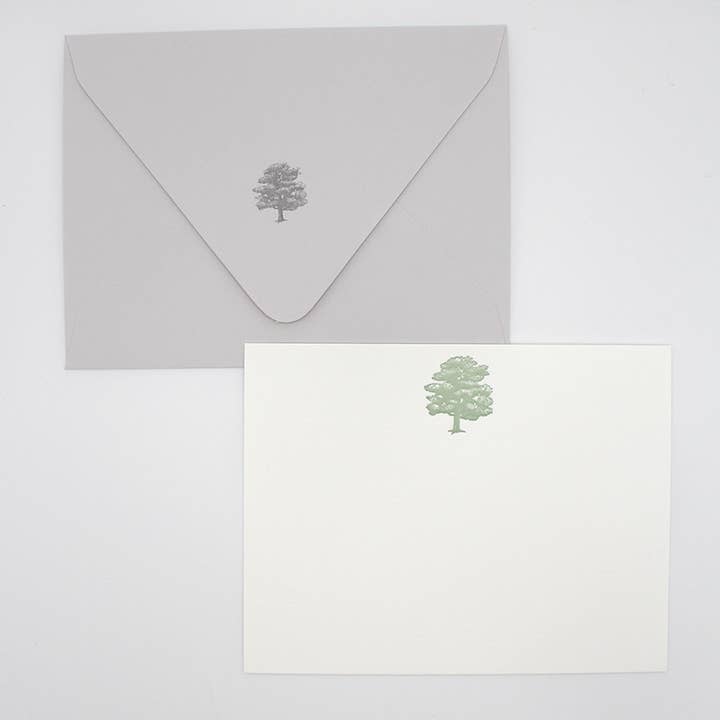 Rust Belt Love Paperie - Wholesale Stationery/Notecard Set - Oak Tree Flat Card Pack - Letterpress