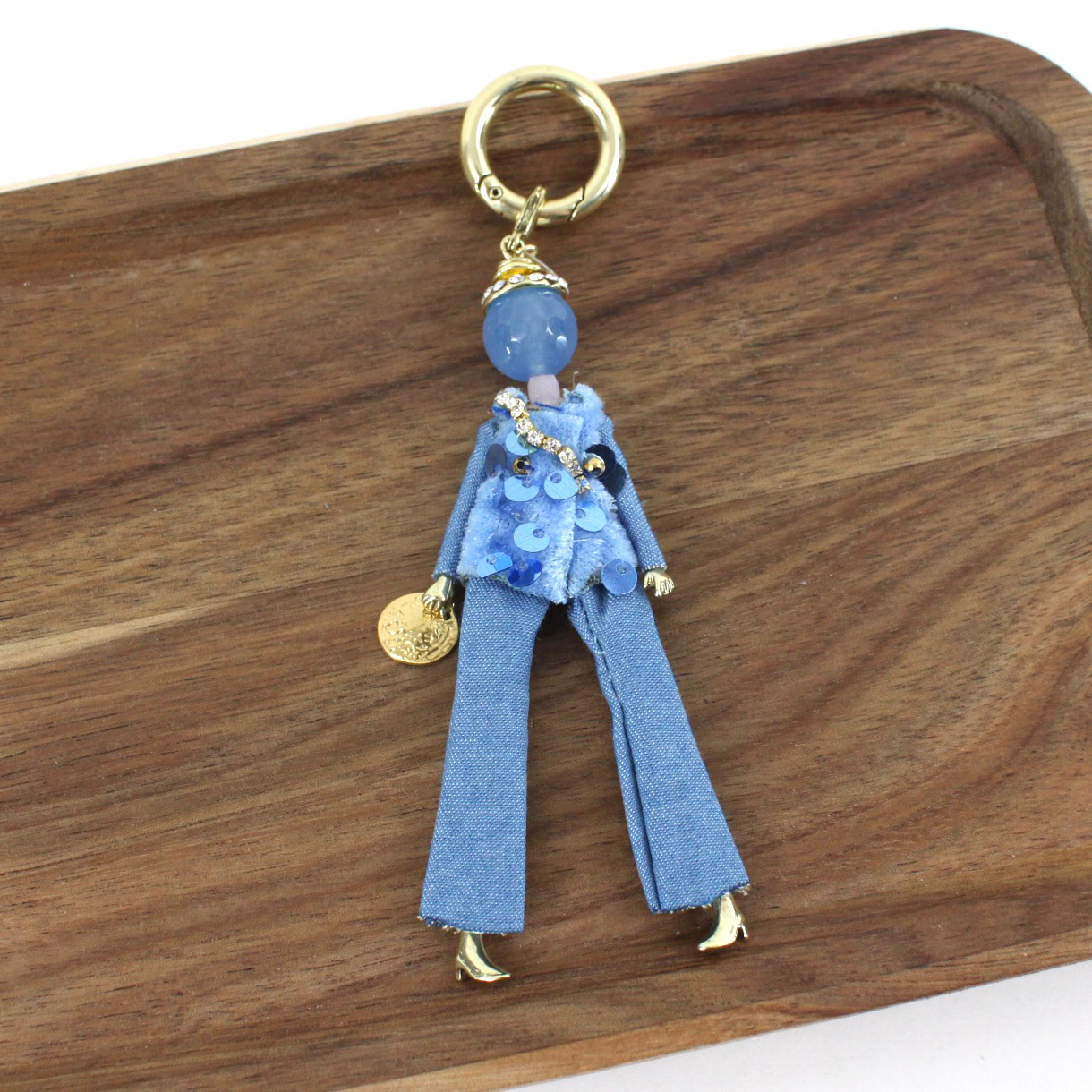 Pretty Persuasions - Wholesale Keychain - Women's - B24127 Stone Adorned French Doll Stainless Steel Keychain11
