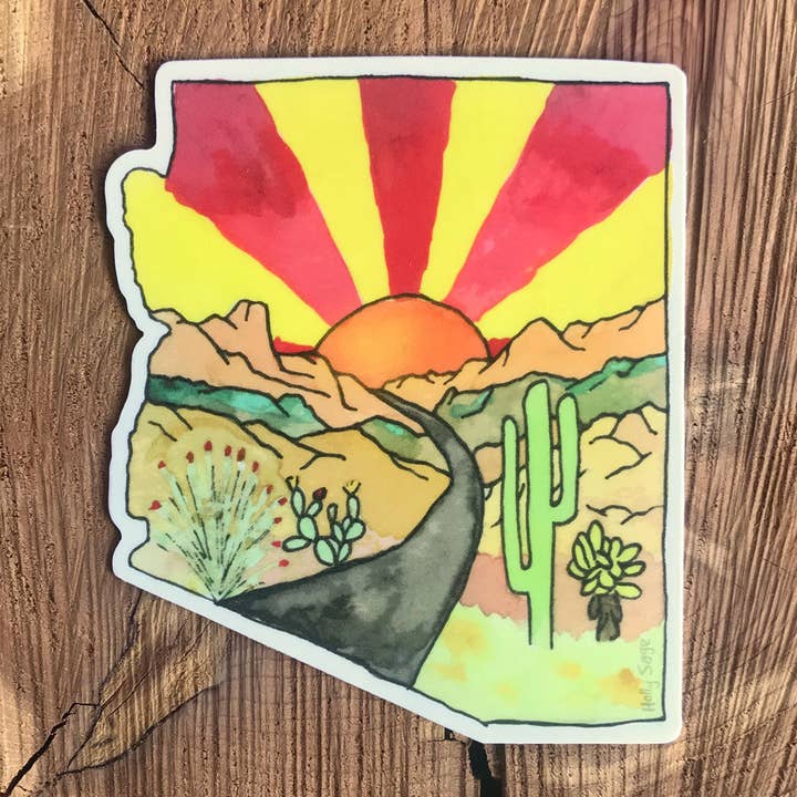AZ Road Trip Sticker for wholesale by Holly Sage Art