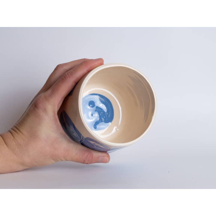 Matilde Horta - Wholesale Pen & Pencil Holder - Blue Fish - Ceramic pencil holder cup - 90x80x80mm2