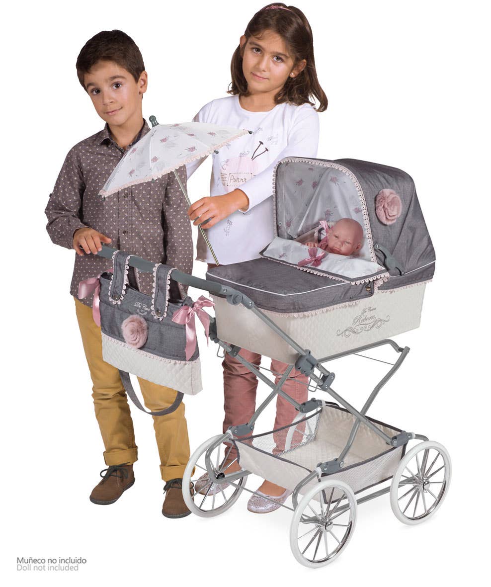 DeCuevas Toys - Vendita all'ingrosso Passeggino per bambole - Bambini - Passeggino per bambola Reborn 82031 grigio1