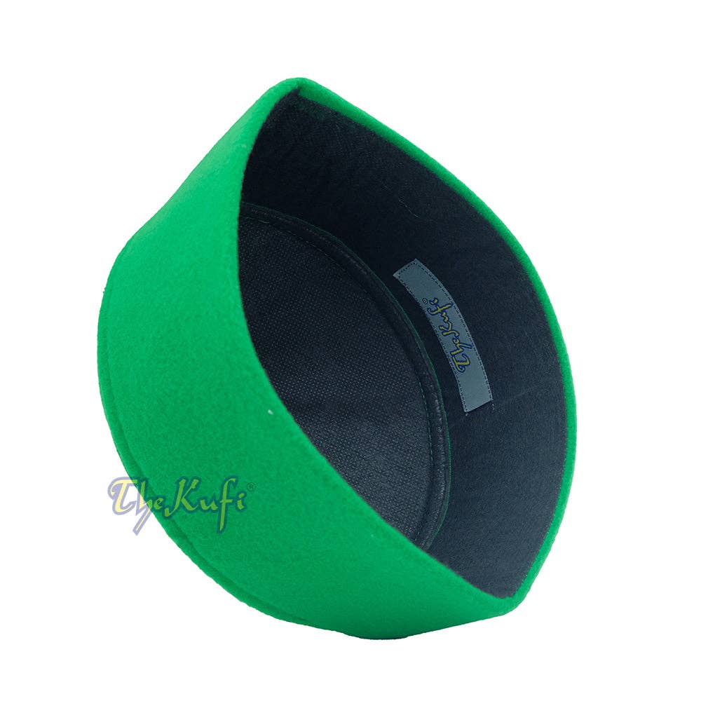 IndoMode - Wholesale Hoedaccessoires - Heren - Handgemaakte groene islamitische kufi-hoed van imitatievilt met spitse bovenkant6