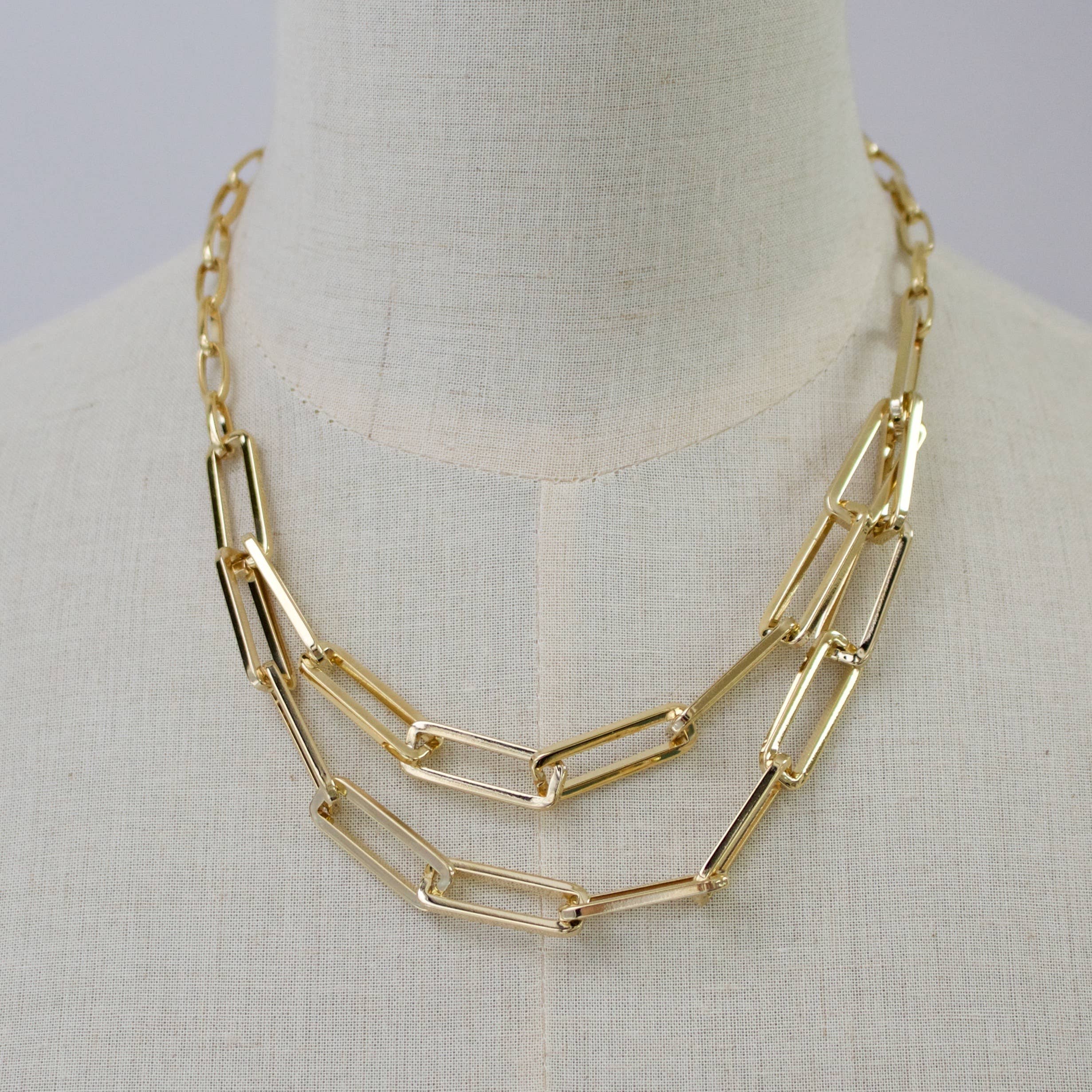 Gold Layered Paper Clip Necklace|Gold for wholesale on Faire1