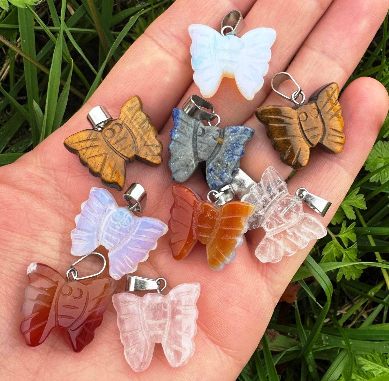 Elf Kendal Hippies – Großhandel Individueller Charm/Anhänger – Schmetterlingsanhänger 2cm Karneol Schmetterling Rosenquarz Charm4