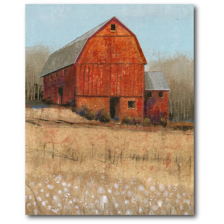 Red Barn View Gallery - Art mural sur toile enveloppée pour la vente par Courtside Market