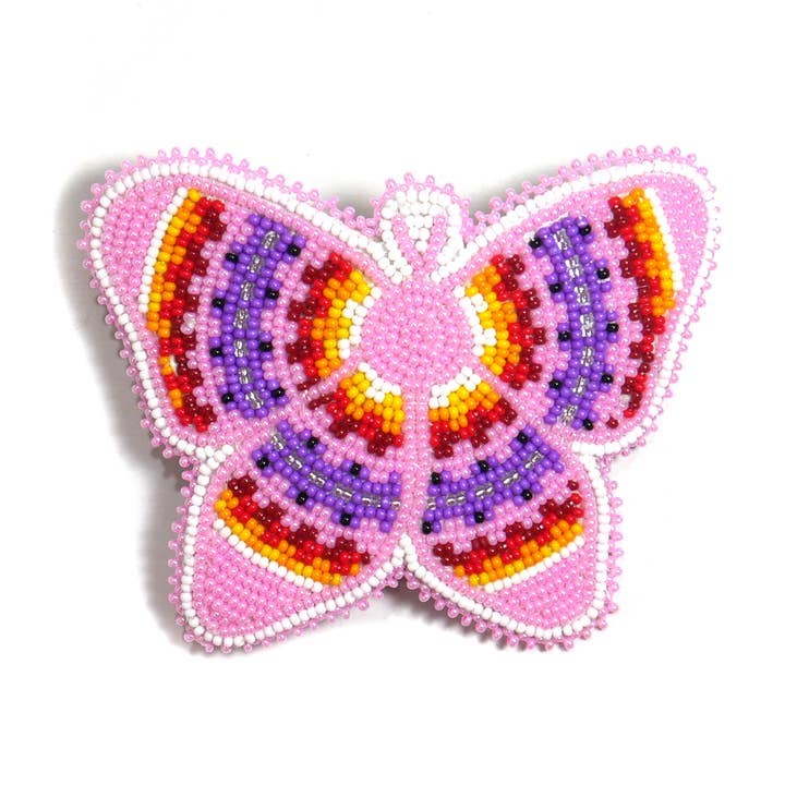 KANGURAH - Vendita all'ingrosso Fermaglio per capelli - Donna - Fermaglio per capelli a forma di farfalla decorato con perline, fermaglio tribale0