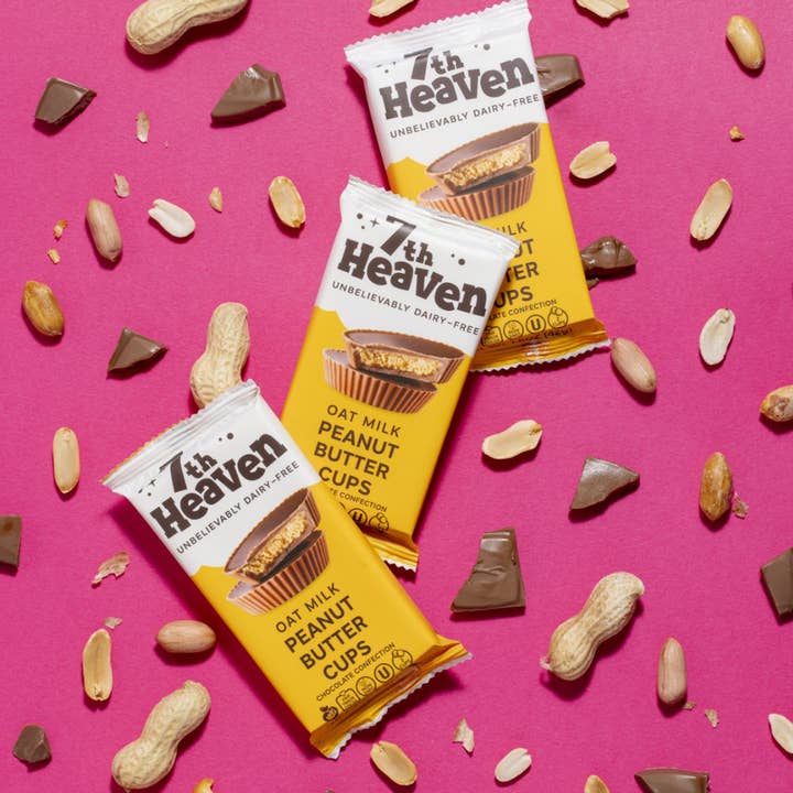 7th Heaven Chocolate - Wholesale Chocolate Bar - Vegan Oat Milk Chocolate Bar - Peanut Butter Cups, Kosher