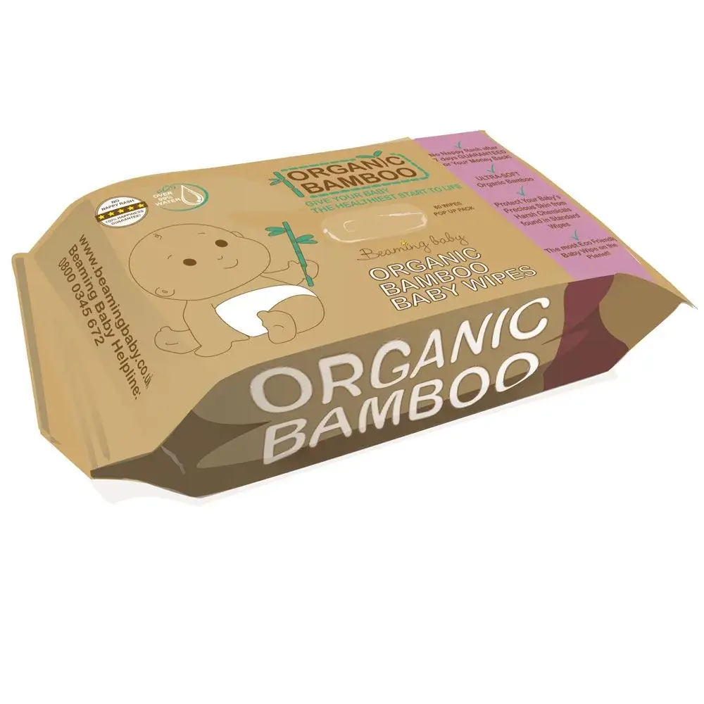 Beaming Baby – wholesale Face & body wipes – Baby – Organic Bamboo Baby Wipes (80 wipes/pack)3
