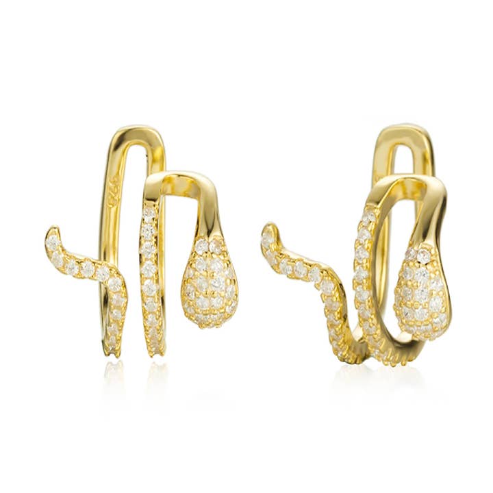 Orecchini lunghi a cerchio/a serpente - argento ch per la vendita all'ingrosso da parte di Buganto